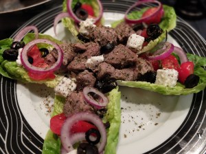 Greek lamb salad, 7 July 2014